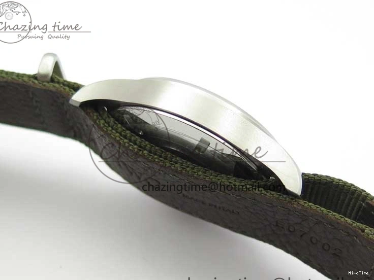 MIROTIME 0207 Fashionable Pilot IW326801 SS MK 1:1 Best Edition Black Dial on Green Nylon Strap MIYOTA 7122